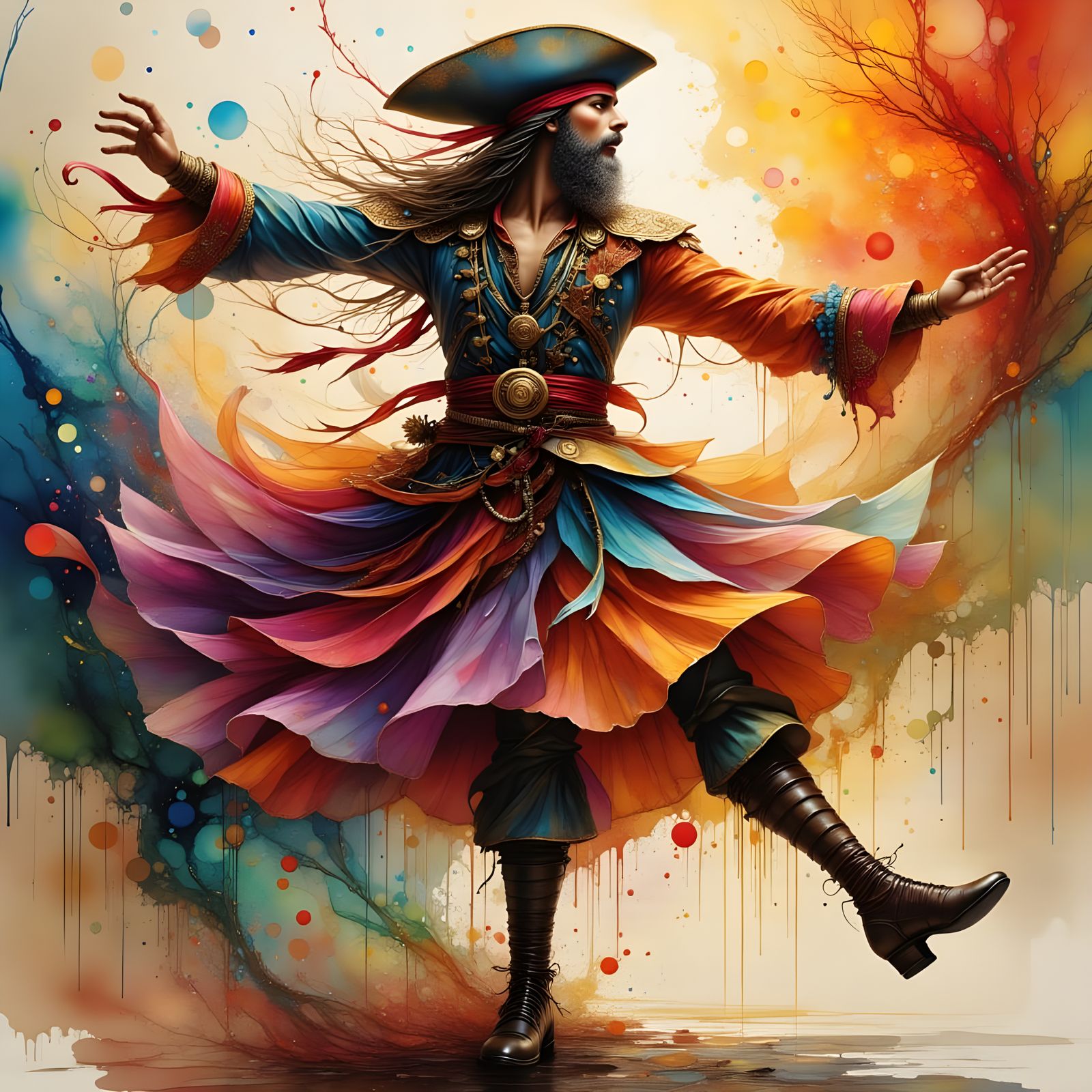 Pirate Dancer in Ballet Costume