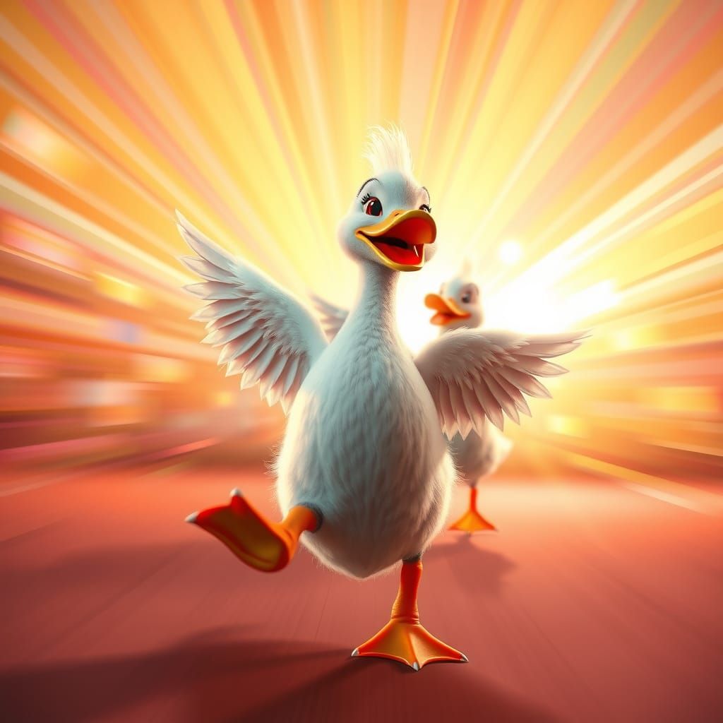 Dancing Duckling at Latin Festival in 3D Style