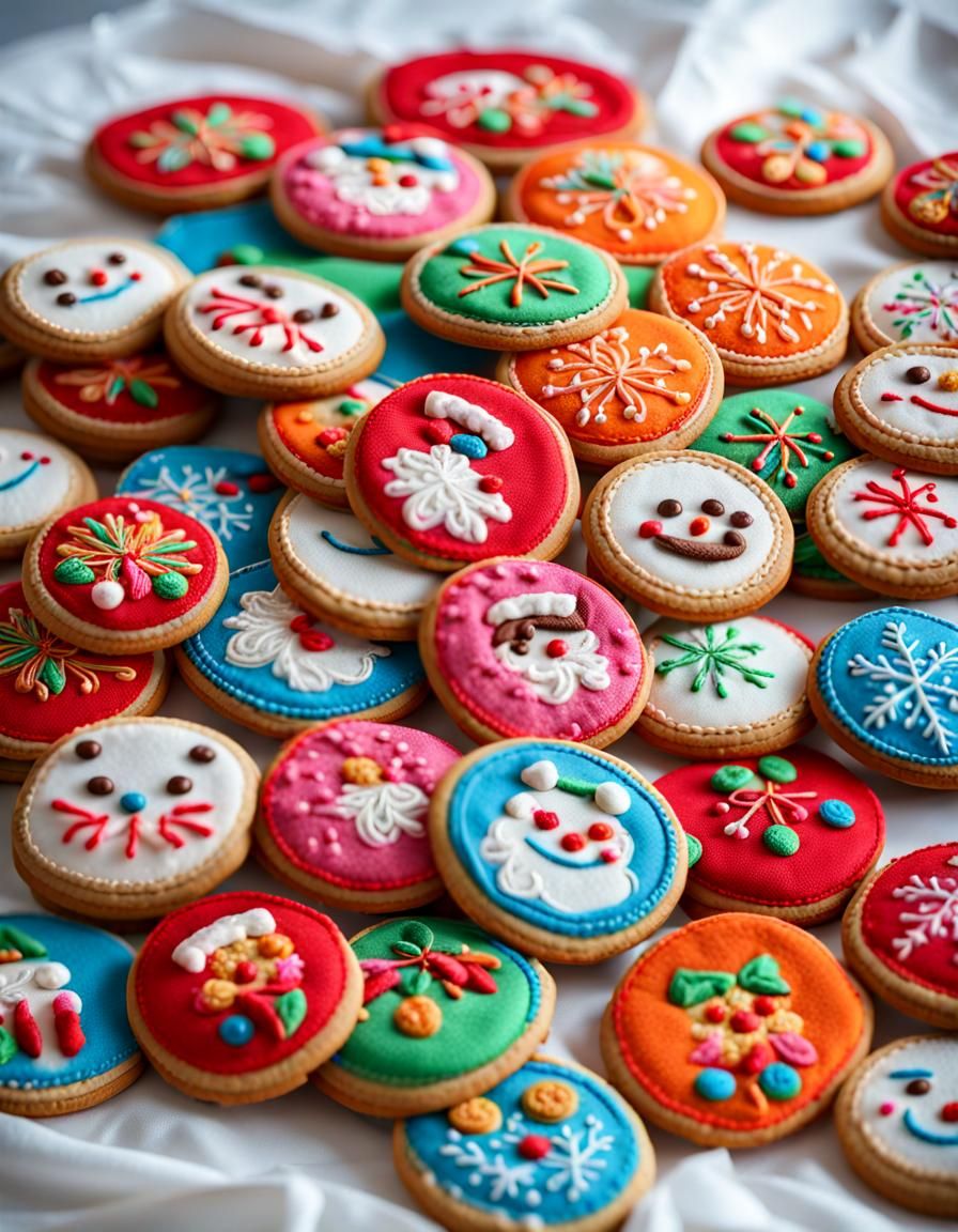 Winter Wonderland Cookies Embroidered on Fabric