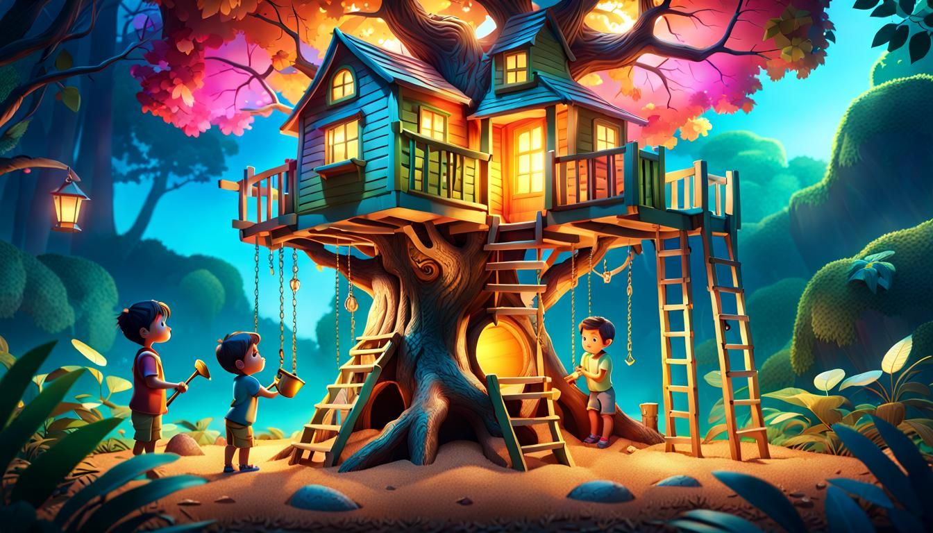 Children's Treasure Hunt: 3D Digital Art