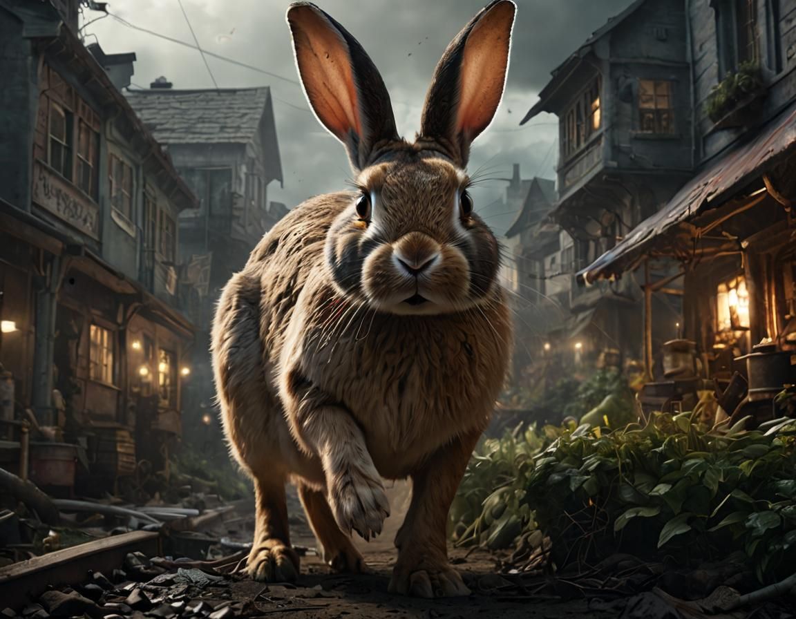 Look, that rabbit's got a vicious streak a mile wide! It's a...