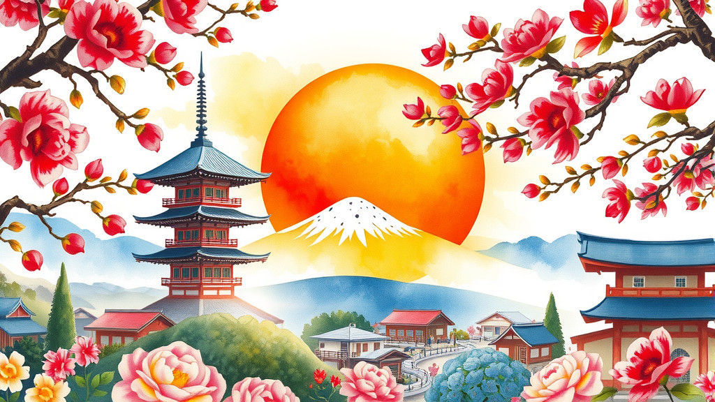 Mesmerising Watercolour Illustration of Japan