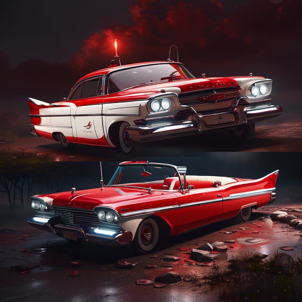 1958 Plymouth Fury in Dark Fantasy Style