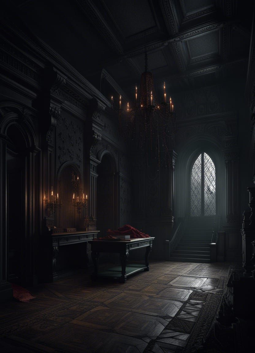 Dark Gothic Manor in Horror Style