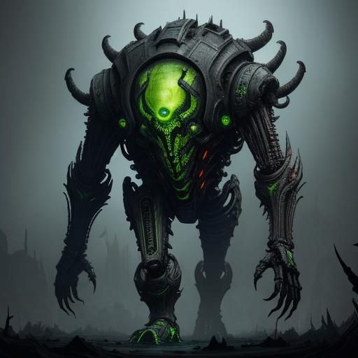 Helmeted Infested Zerg in Biomechanical Concept Art