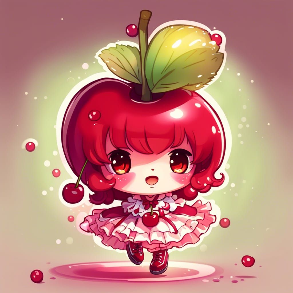Chibi Cherry in Frilly Dress and Tap Shoes
