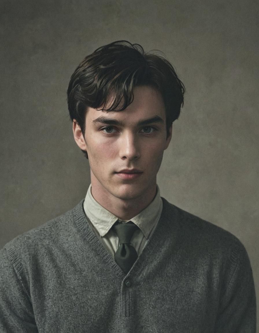 Portrait of a Dark-Haired Man in Digital Art Style