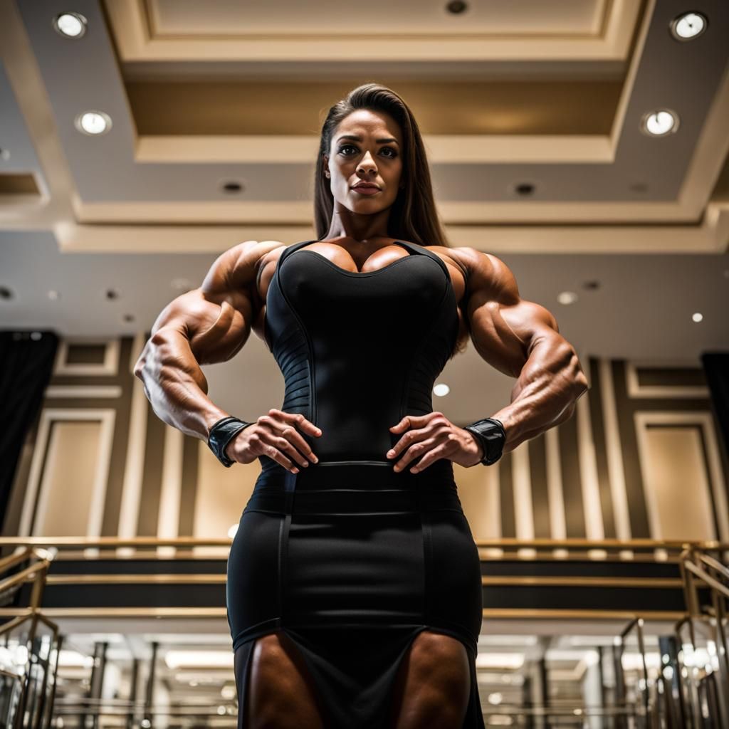 Arrogant Bodybuilder in Corset: Photorealistic Portrait