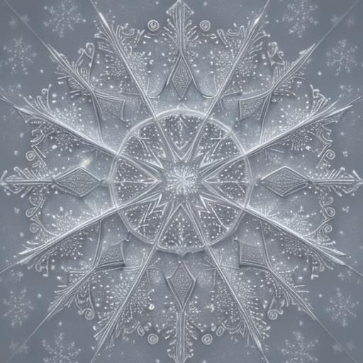 Glittering Christmas Mandala in Winter Snowfall