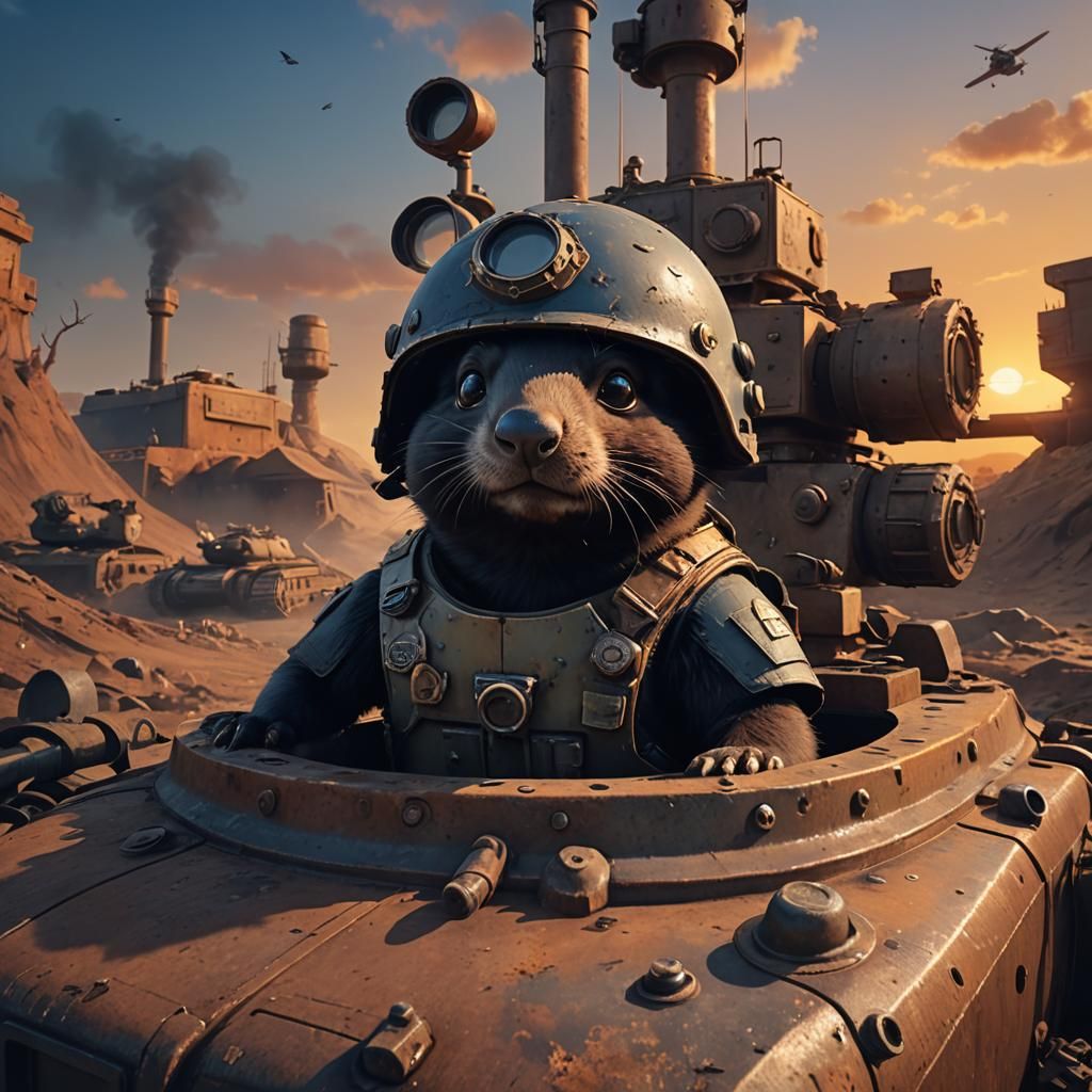 Mole in Tank: Matte Painting Concept Art