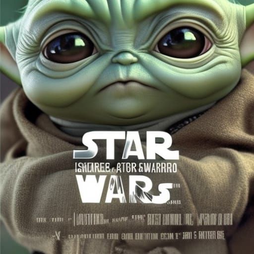 Baby Yoda Star Wars Movie Poster, Hyperrealistic