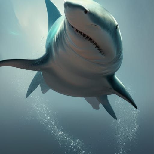 Great White Shark Concept Art in 8K