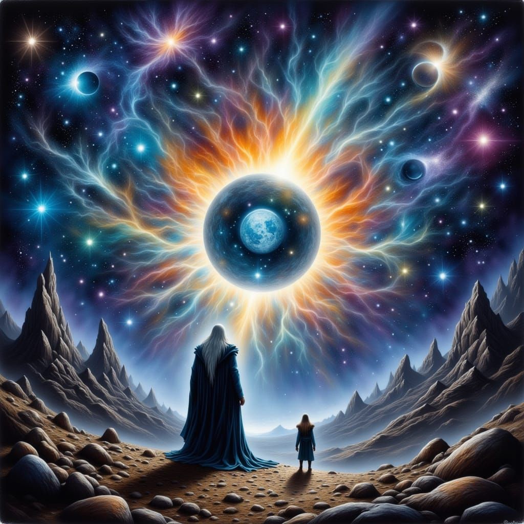 Gandalf and Aragorn Gaze at Cosmic Entity in Epic Matte Pain...