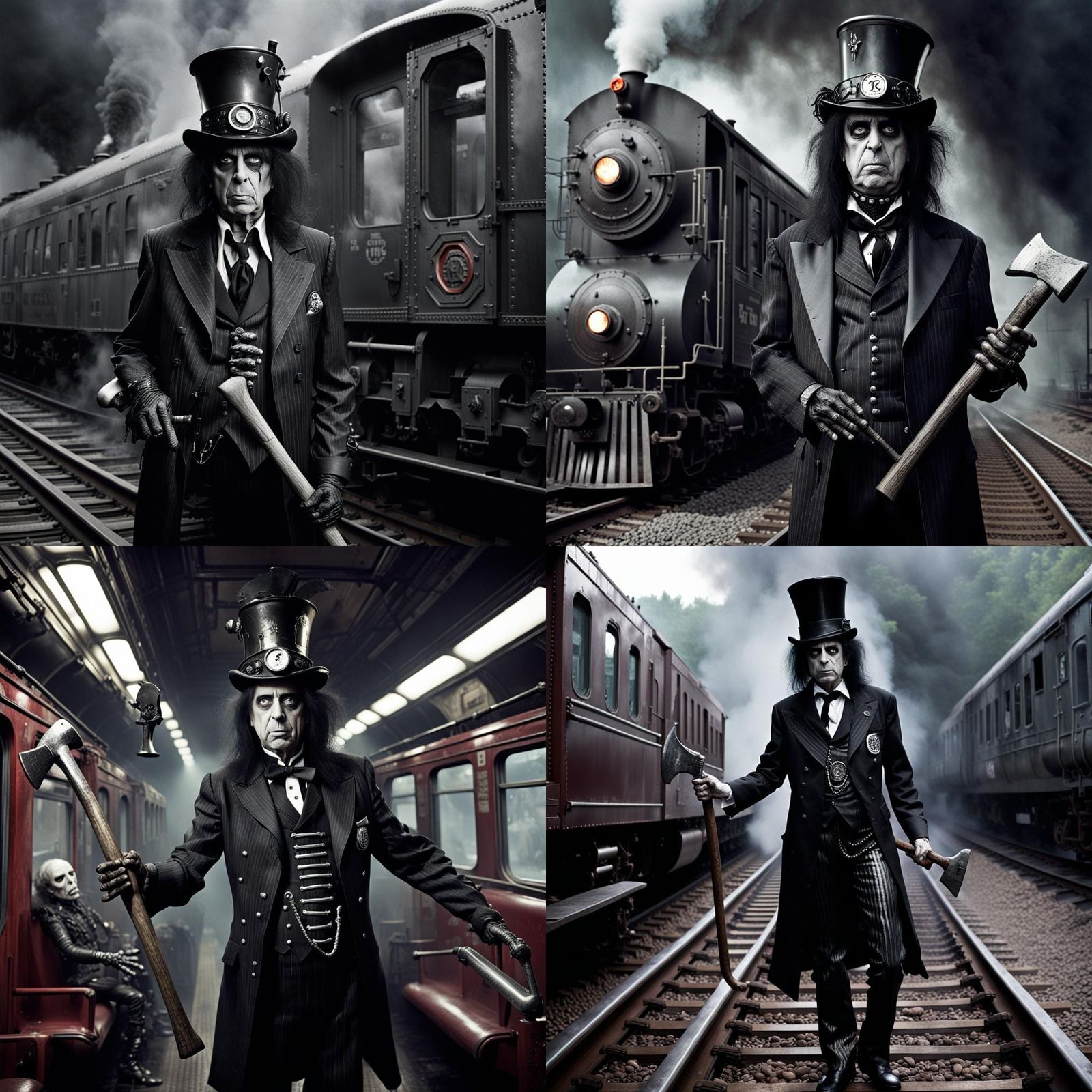 Sinister Alice Cooper Train Conductor Digital Art