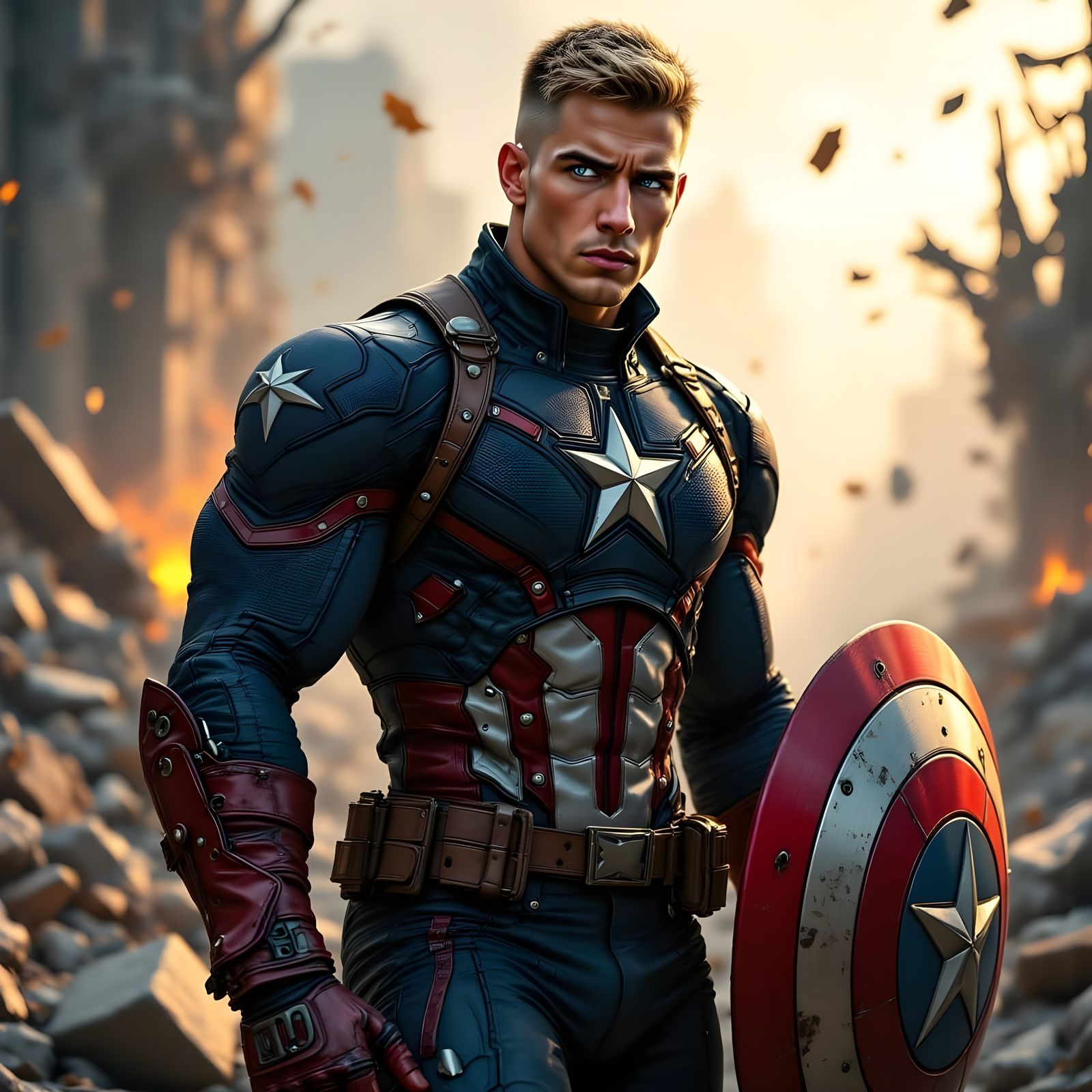 Captain America Stands Resolute in a Devastated World