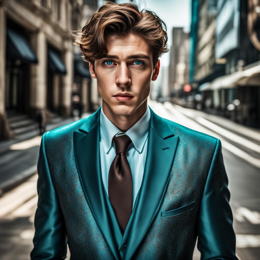 Hyperrealistic Portrait of a Boy in Fancy Suit