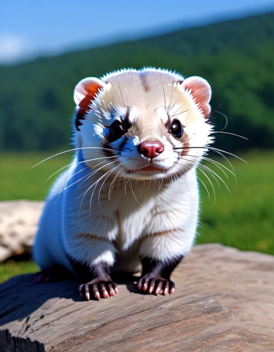 Crystalline Ferret Portrait