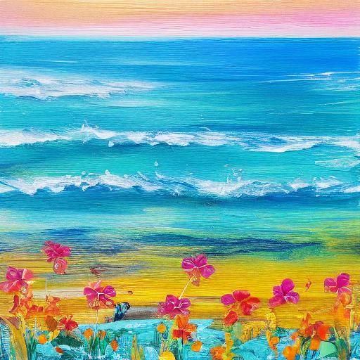 Dreamy Summer Seascape with Bright Sun