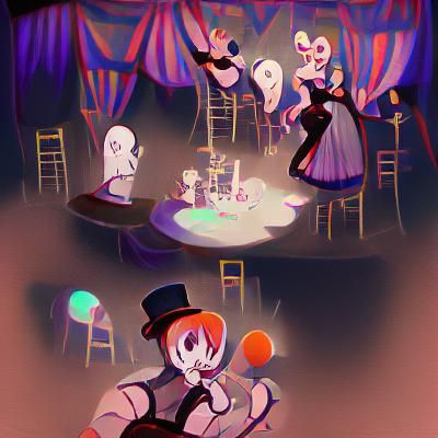 Eerie Cabaret Composition with a Dark Atmosphere