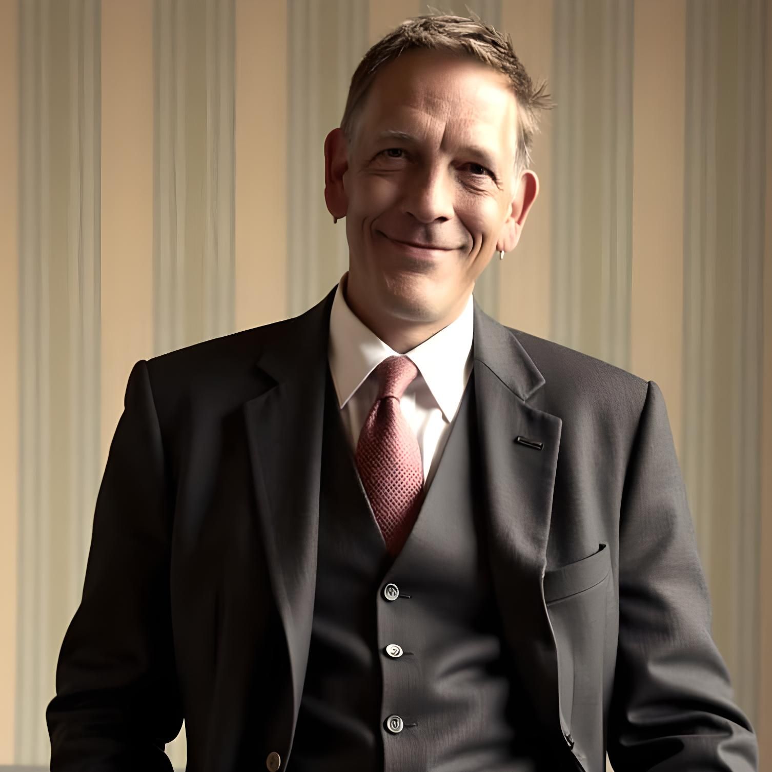 Vintage Interior Portrait: Man in Country Style Suit