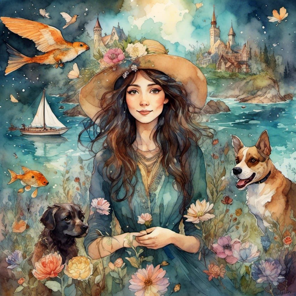 Kind Lady Portrait with Mystical Aura