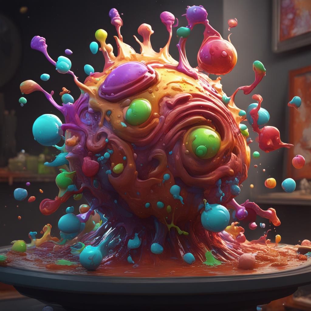 Abstract Splash Art with Volumetric Lighting