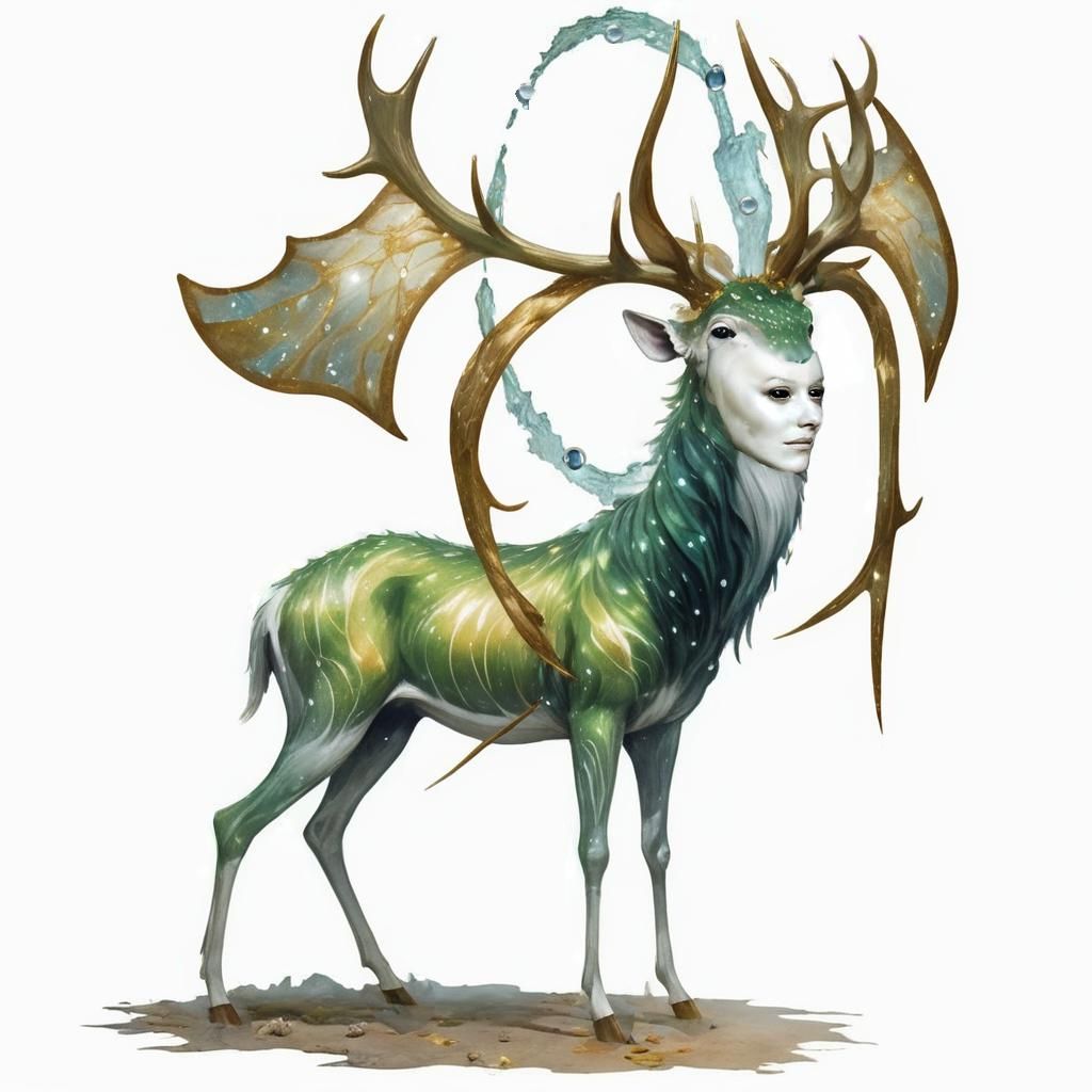 Human-Faced Deer Portrait in Detailed Oil Painting