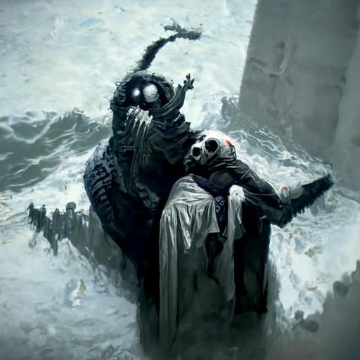 Distress Signal in Dark Engraving Style