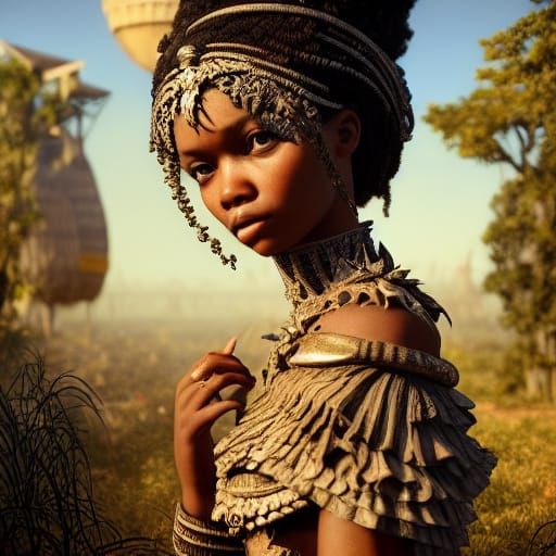 Beautiful Malagasy Woman: Intricate 3D Rendering