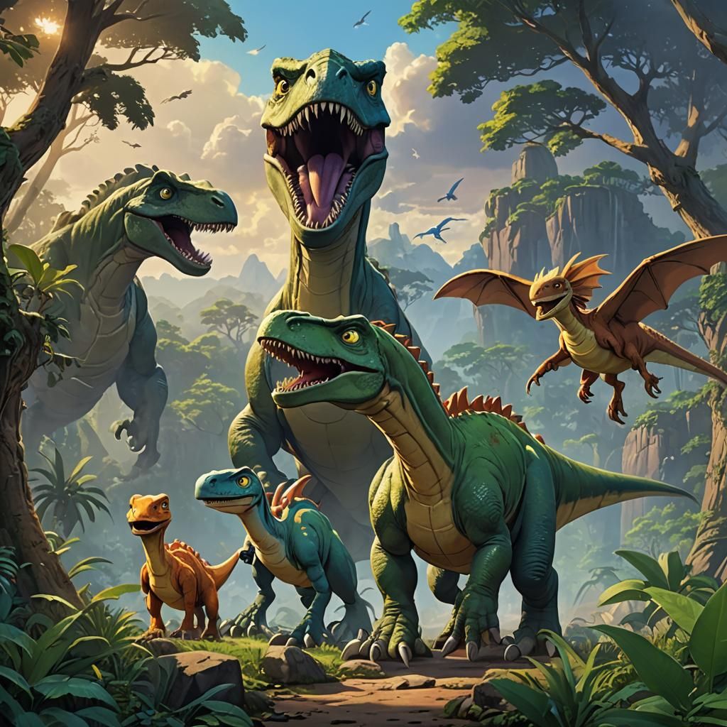 Land Before Time Poster in Studio Ghibli Style