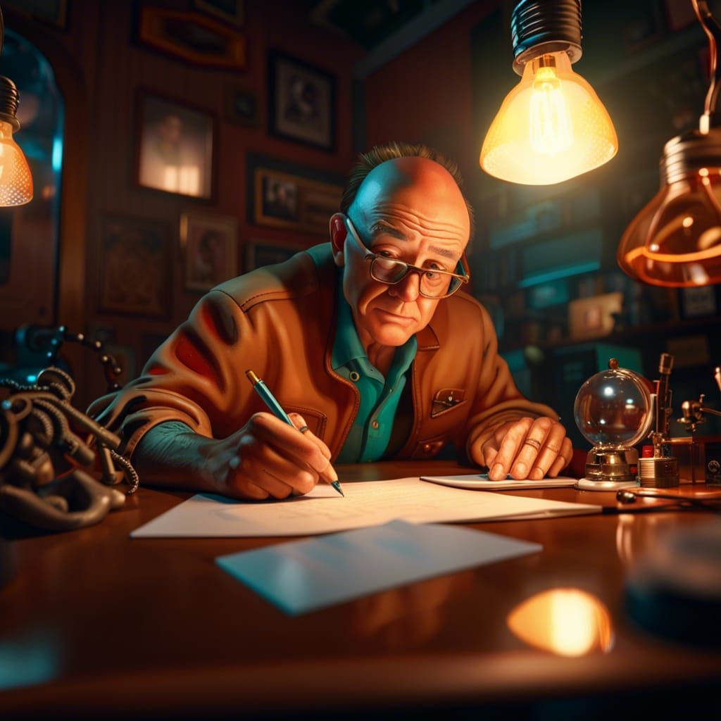 Dale Gribble Writes a Letter: Hyperdetailed Portrait