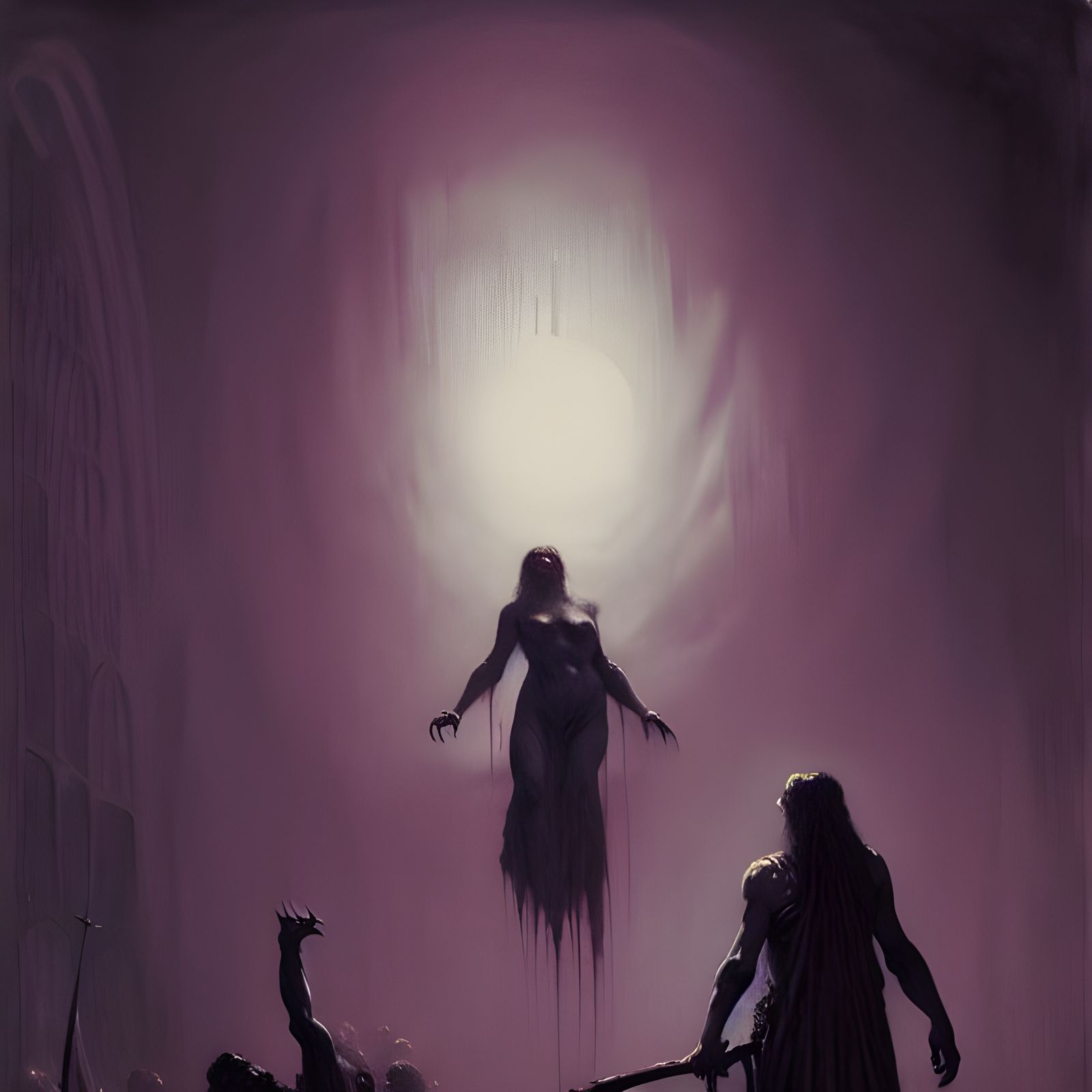 Terrifying Vampire Stripper in Horror Illustration Style