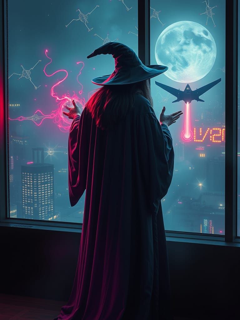 Mysterious Wizard Conjures Stealth Bomber Shadows