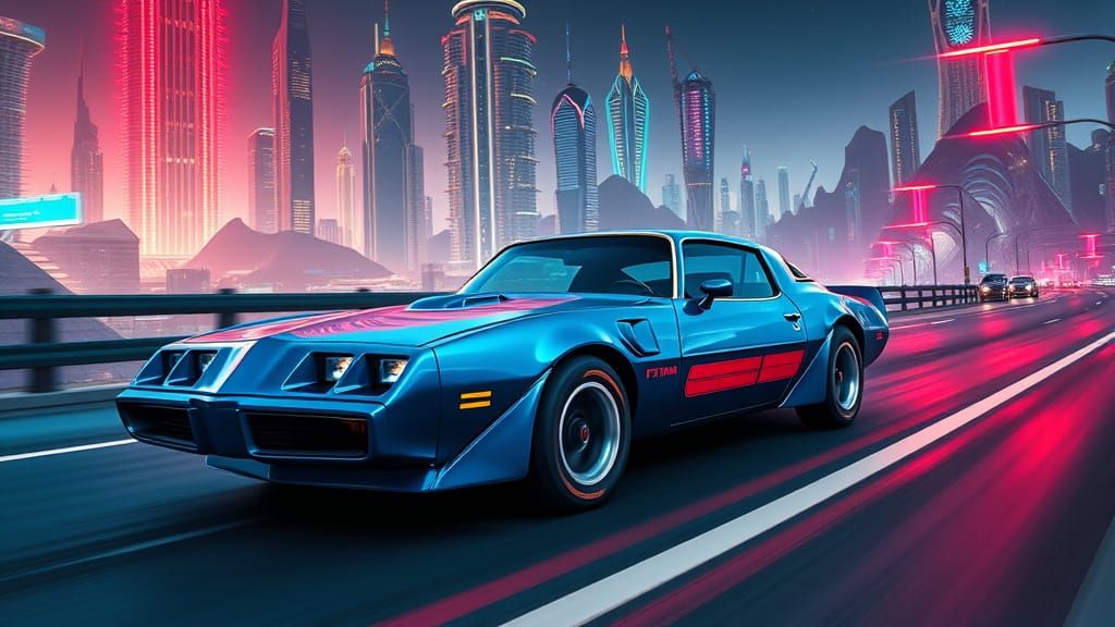 Sleek Futuristic 1980 Pontiac Trans Am Firebird Speeds Throu...