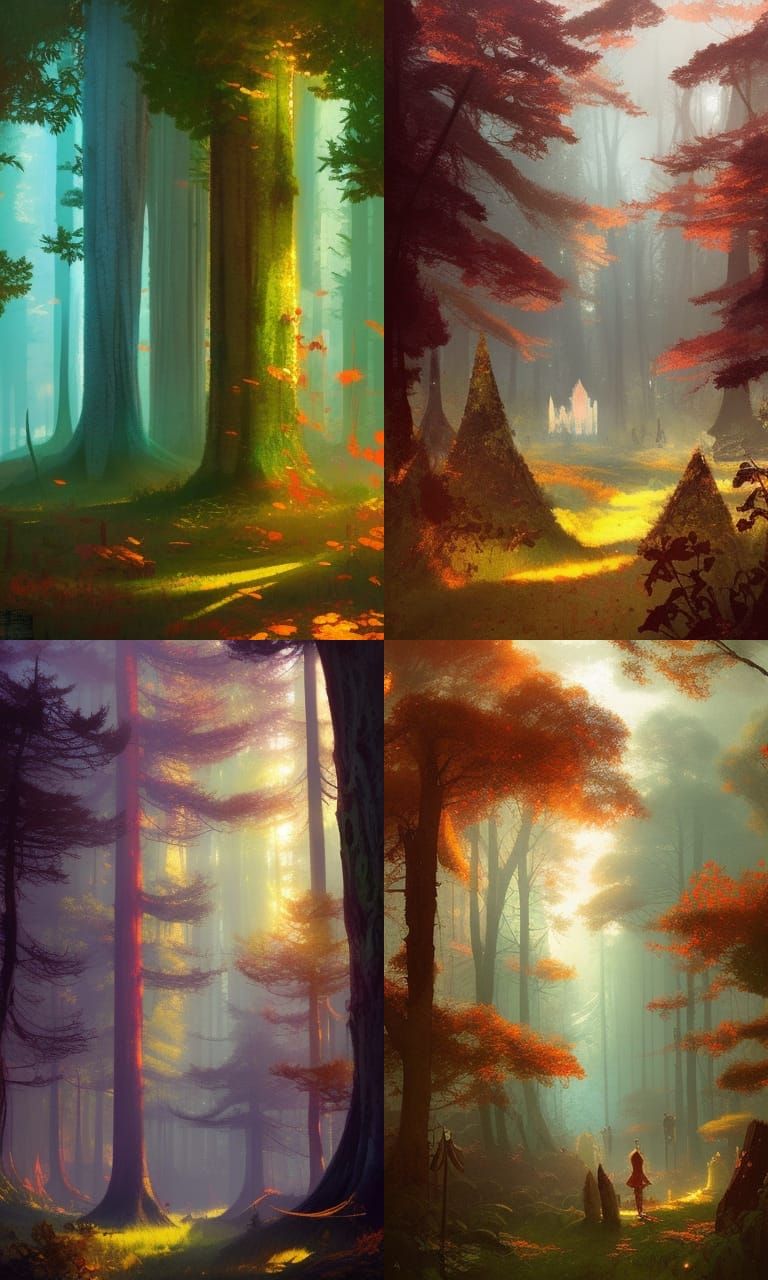 Enchanted Forest Fairy Town Illustration