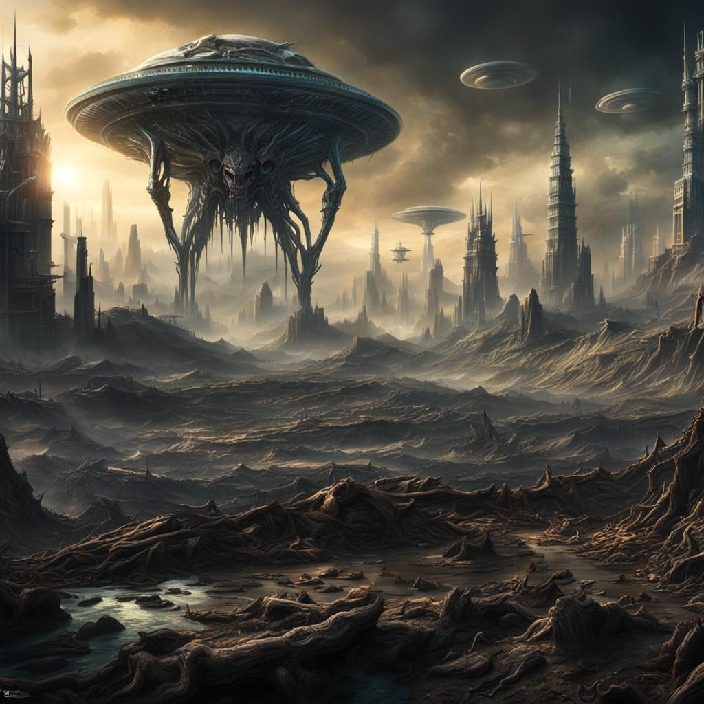 Epic Alien Mad Science Digital Matte Painting
