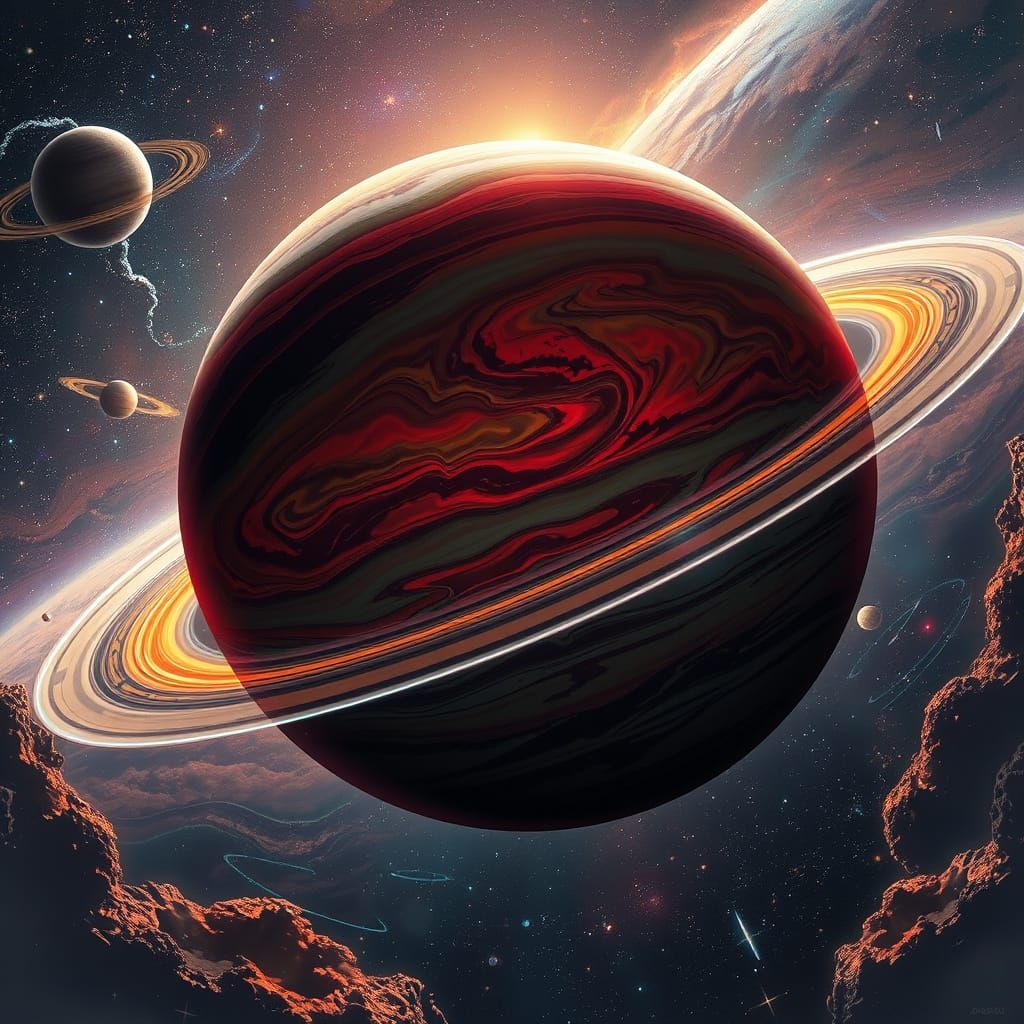 Cosmic Gas Giant in a Fantastical Solar System