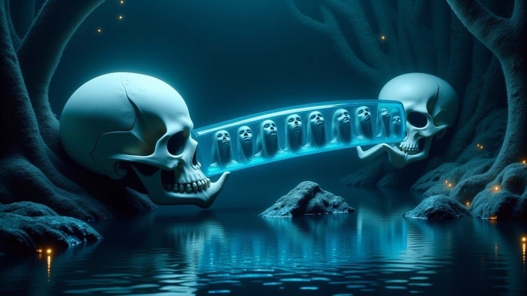 Dreamlike Surreal Scene in a Rich, Dark Aesthetic