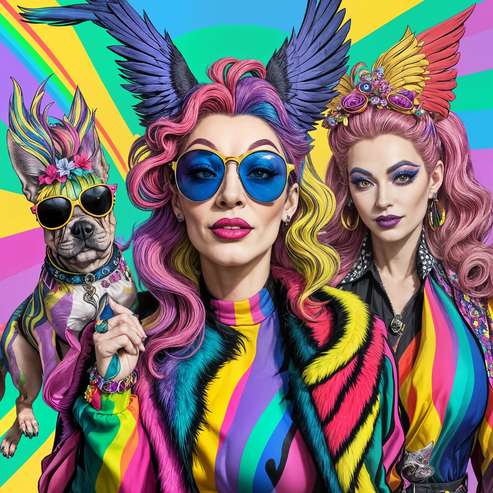 Vibrant Pop Art Portrait of a Confident Drag Queen