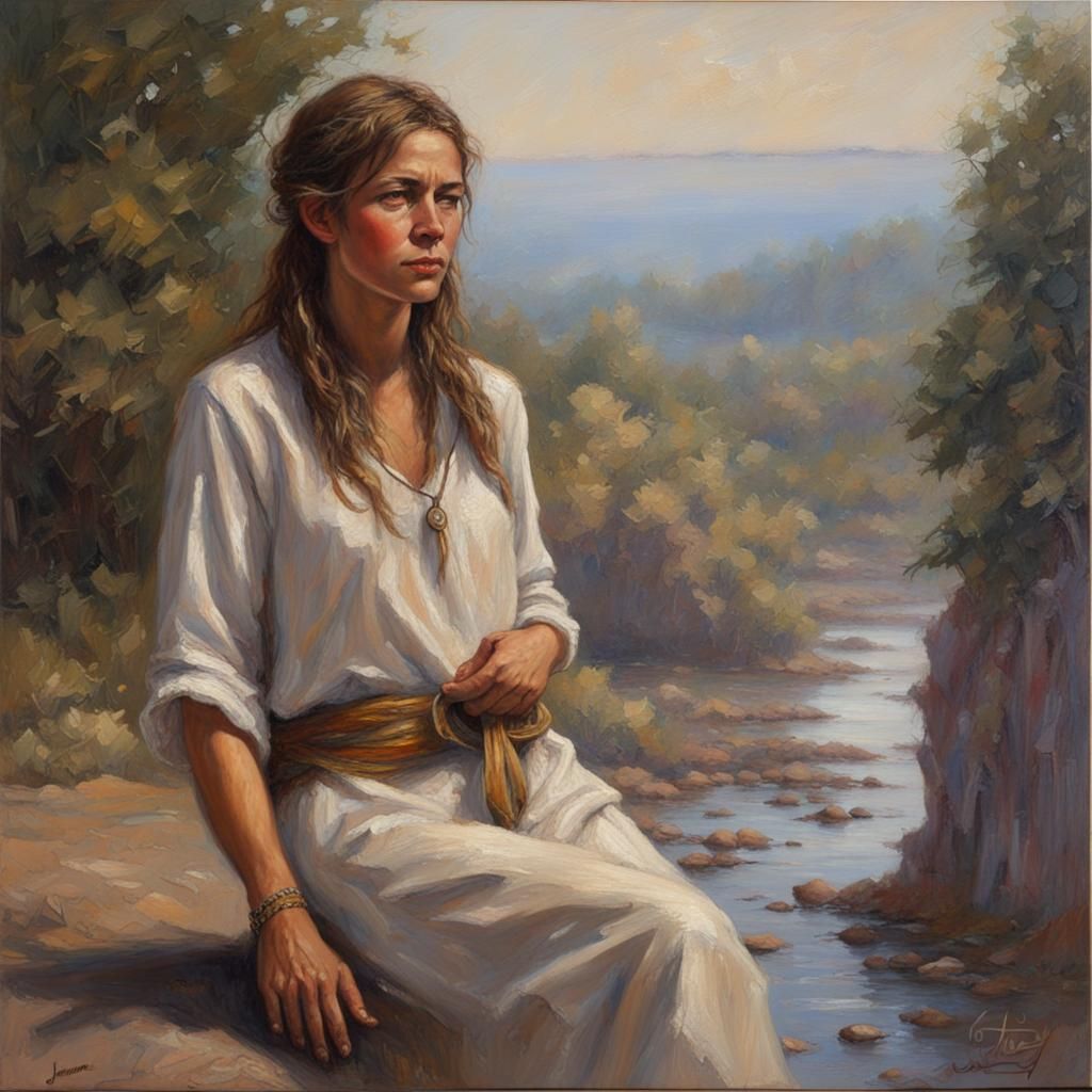 Peaceful Landscape in Oil Paint Style