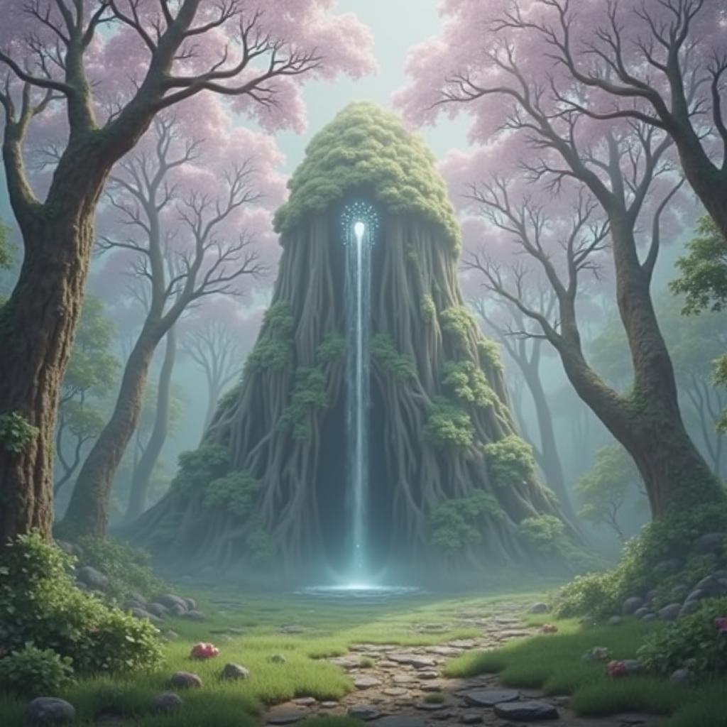 Lush Fantasy Landscape in Jewel-Toned Matte Painting
