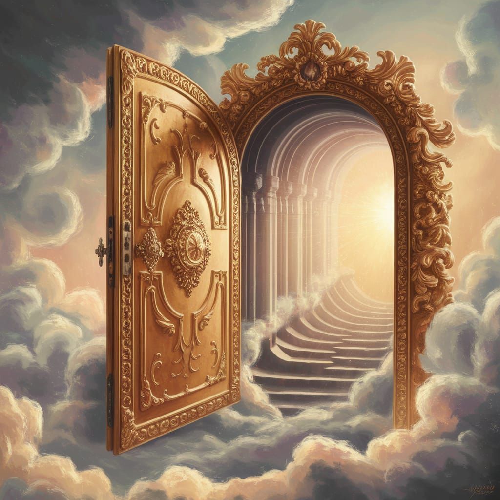 Ornate Golden Doorway to Radiant Light