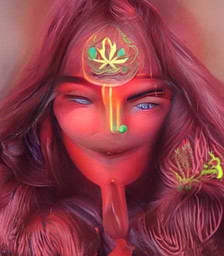 Psychedelic Shamanic Meditation: Trippy 3D Digital Art