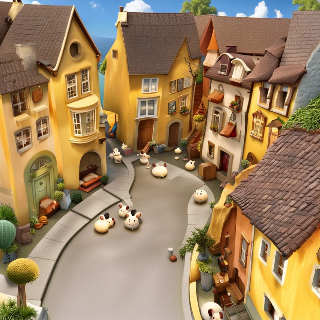 Cheese Street with Playful Mice