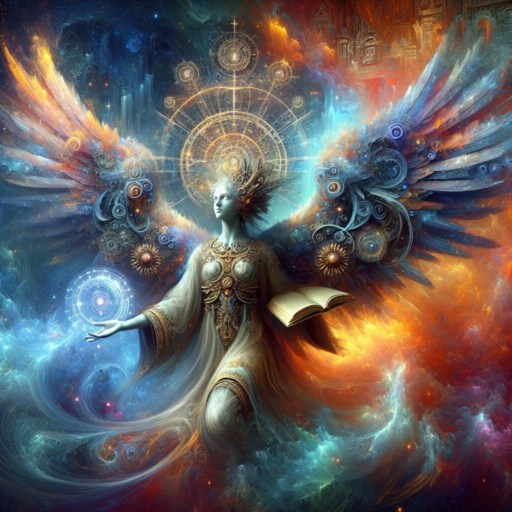 Fantastical Angel of Knowledge: Matte Painting Concept Art