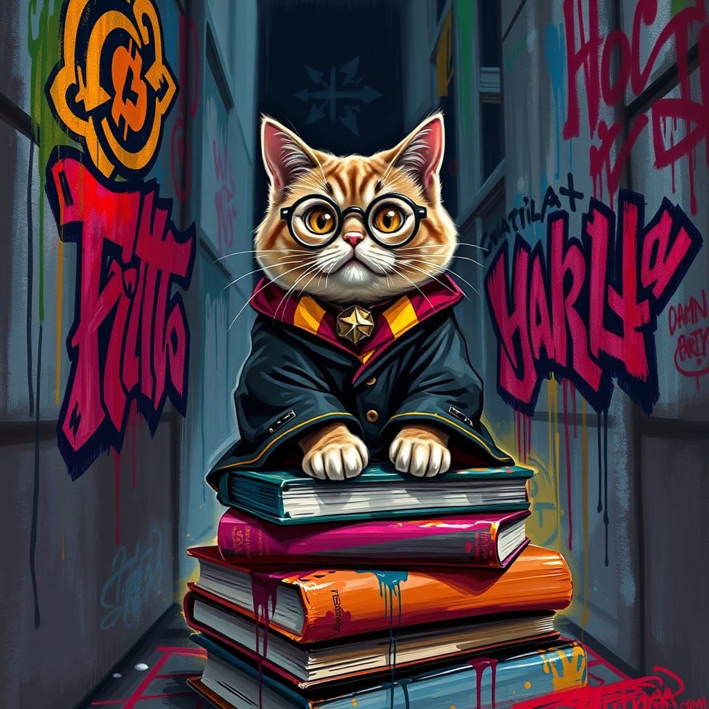 Fat Cat as Enchanted Street Artist