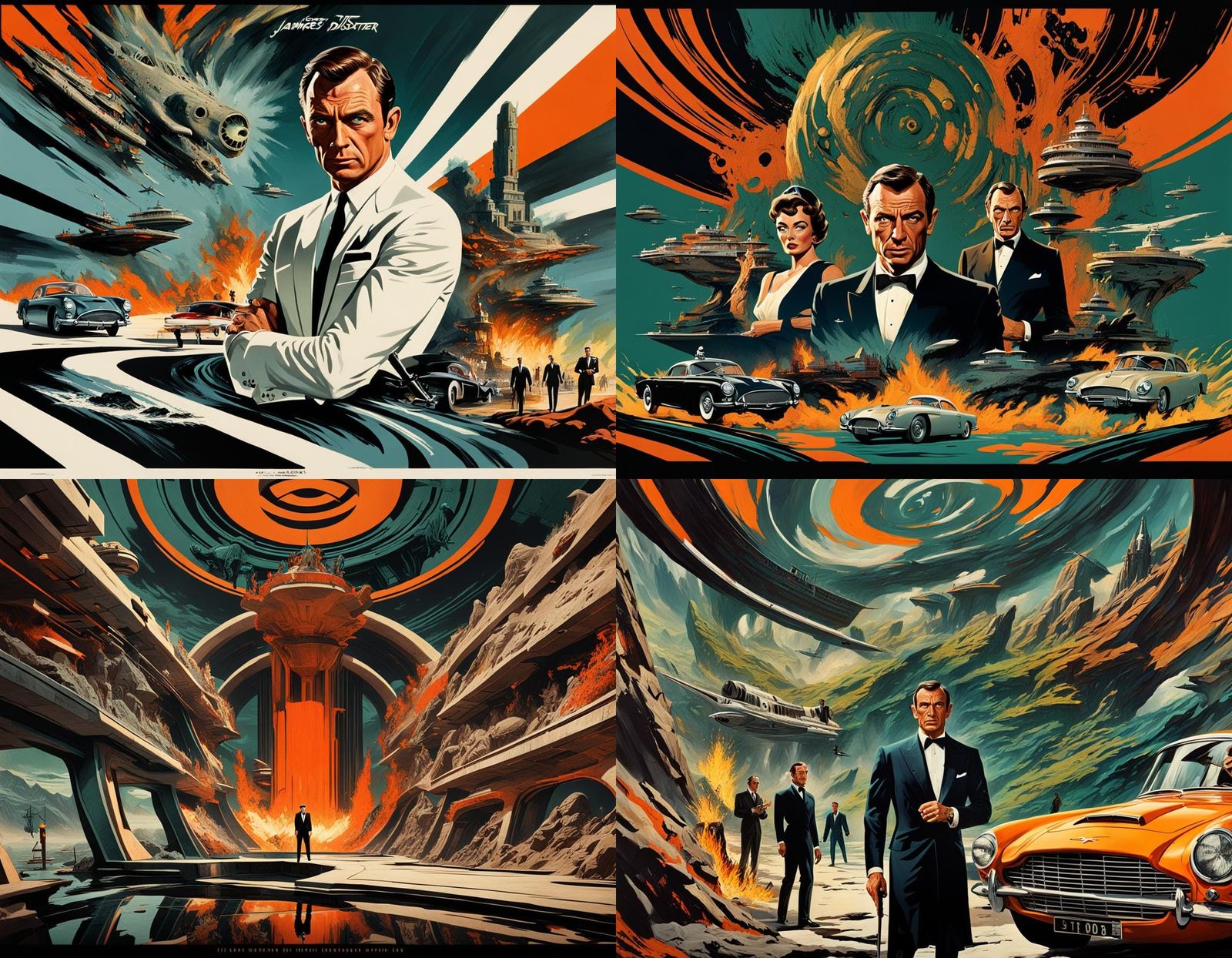 James Bond Horror Movie Poster in 1960s Style