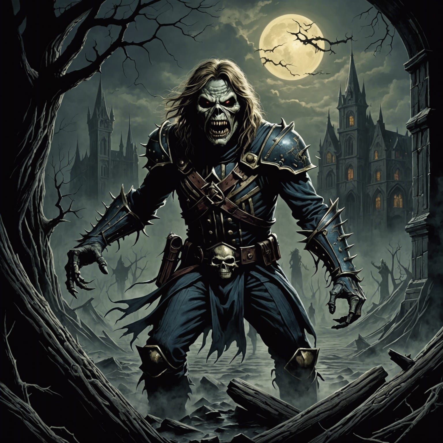 Fear of the Dark: A Gothic Horror Illustration