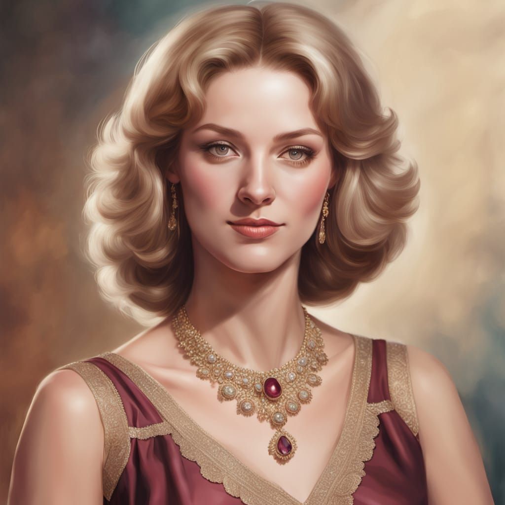 Photorealistic Digital Art of a Regal Woman in Opulent Attir...