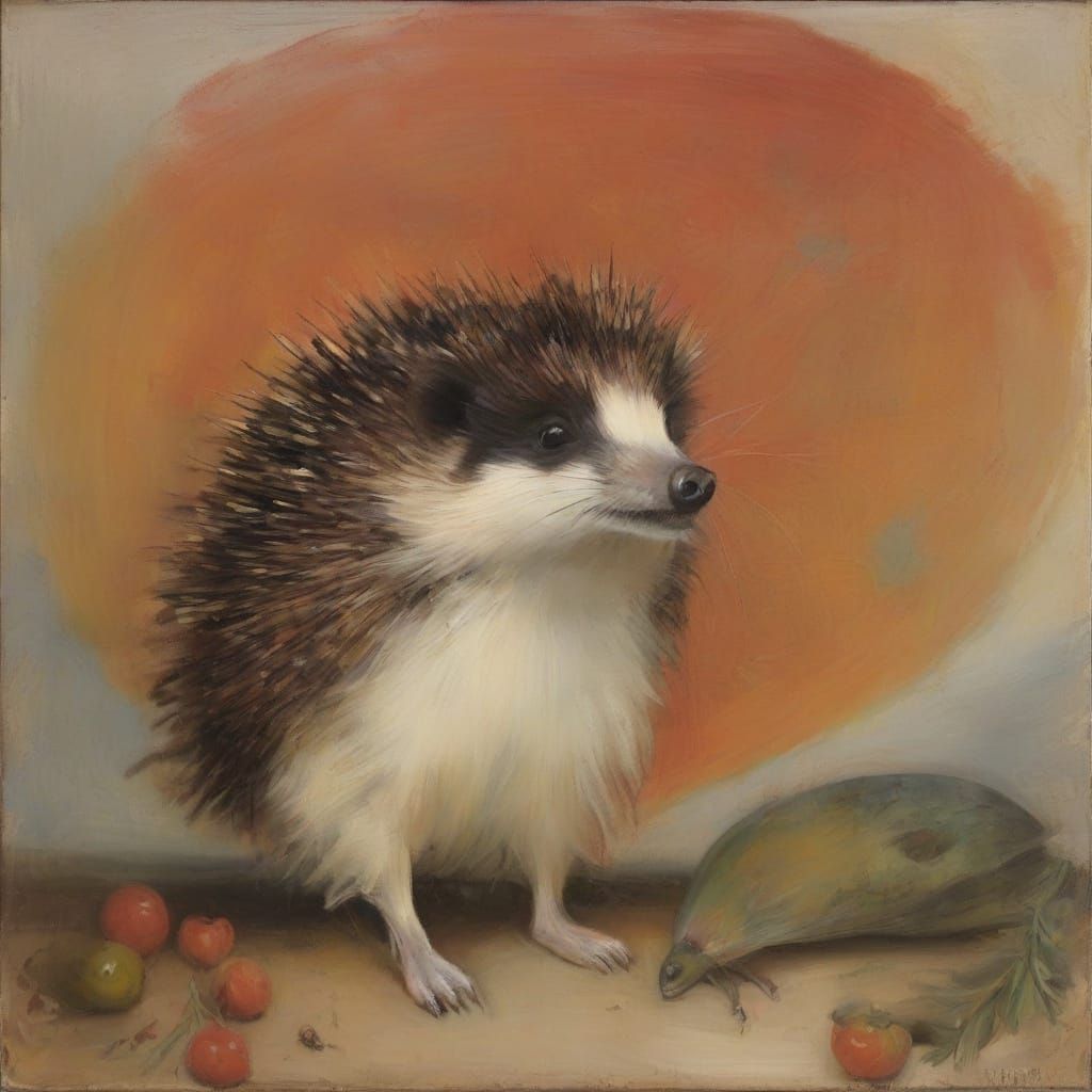 Emotional Hedgehog Finds Inner Peace in Abstract Style
